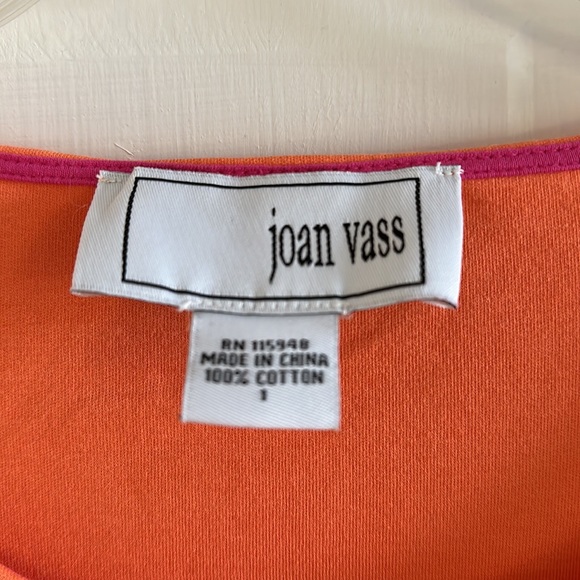 Joan Vass Orange Pink Dress Casual Small/Med 6-8 - Picture 3 of 3